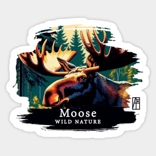 Moose- WILD NATURE - MOSE -8 Sticker